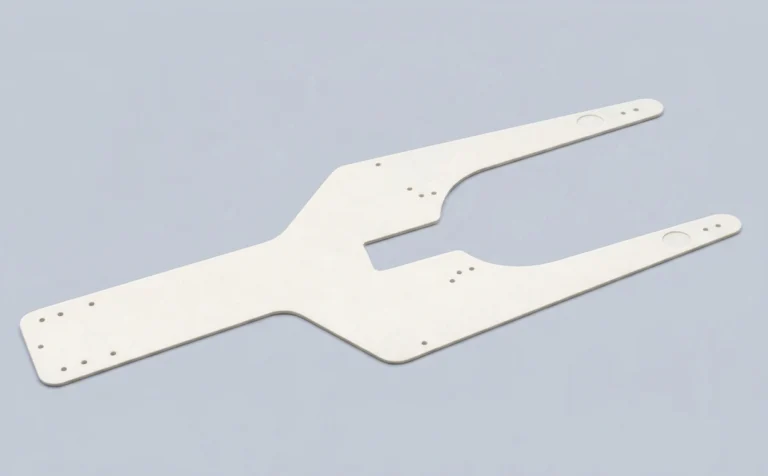 Alumina ceramic end effector for semiconductor wafer handling with 1 mm thin structure and precision CNC machining