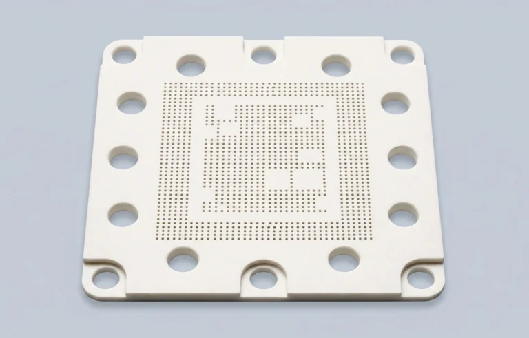 Custom alumina ceramic mask plate with precision micro-hole array for semiconductor equipment applications