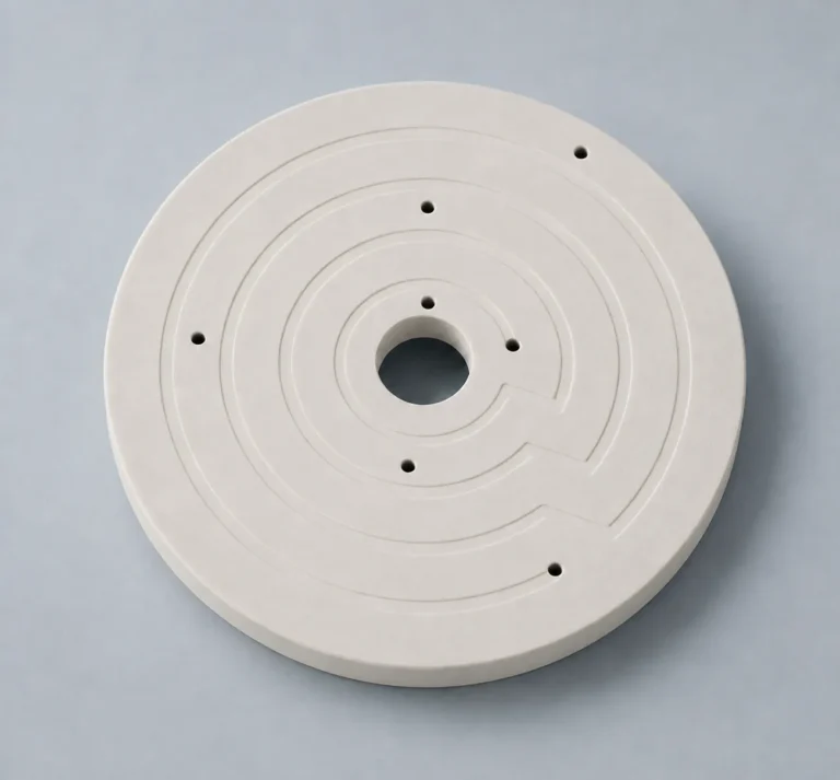Precision machining and grinding of aluminum nitride ceramic heater plate