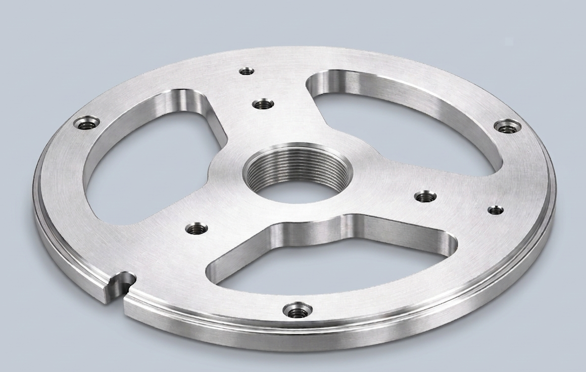 CNC machined optical component with SM1 fine thread (40 TPI) for precision optical assembly